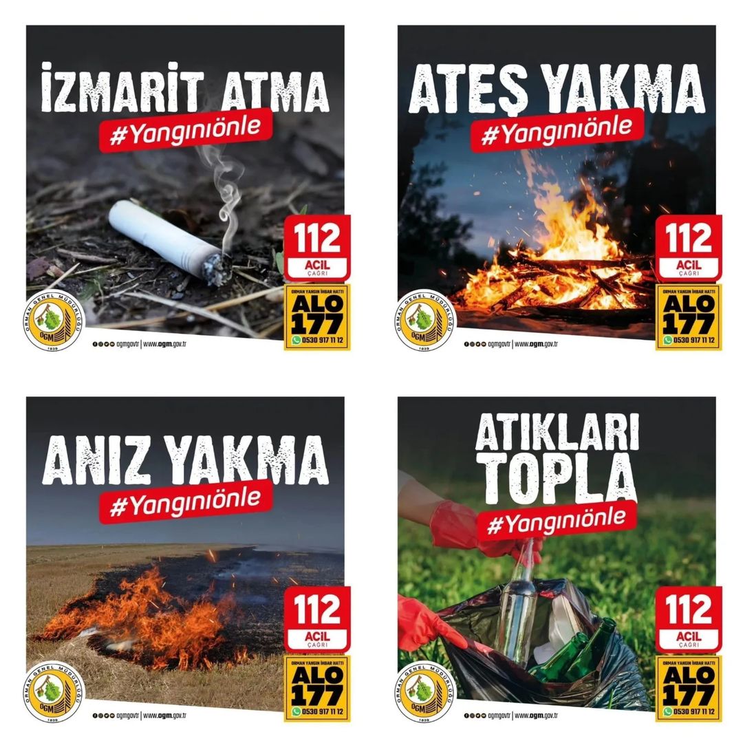 Yüksek Hava Sıcaklıkları Nedeniyle Orman Yangını Uyarısı