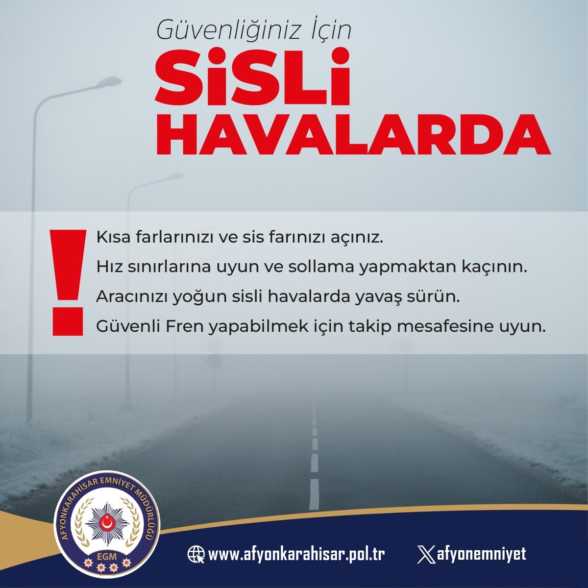 Sisli Havalarda Güvenli Sürüş İçin Uyarılar