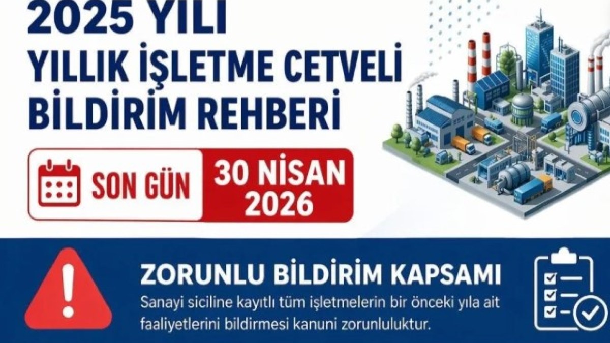 Kayıtlı İşletmelere Yıllık İşletme Cetveli Uyarısı
