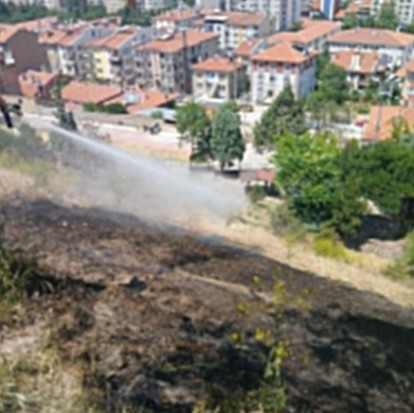   Afyonkarahisar'da Gökçe Park’ta, kuru otları tutuşturması sonucu ot yangını meydana geldi.