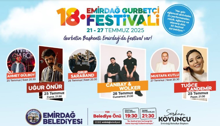 Gurbetin Başkenti Emirdağ, 18. Gurbetçi Festivali ile Coşacak