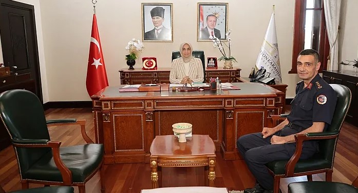 Jandarma Alay komutanı Albay Kayadan, Vali Yiğitbaşını Ziyaret.