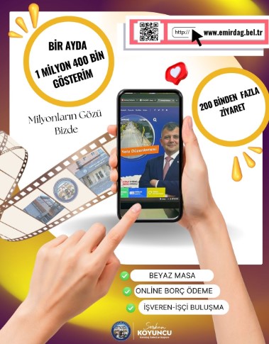 Emirdağ Belediyesi’nin Web Sitesine Rekor Bir Ayda 200 Binden fazla Ziyaretçi, 1 Milyon 400 Bin Gösterim.